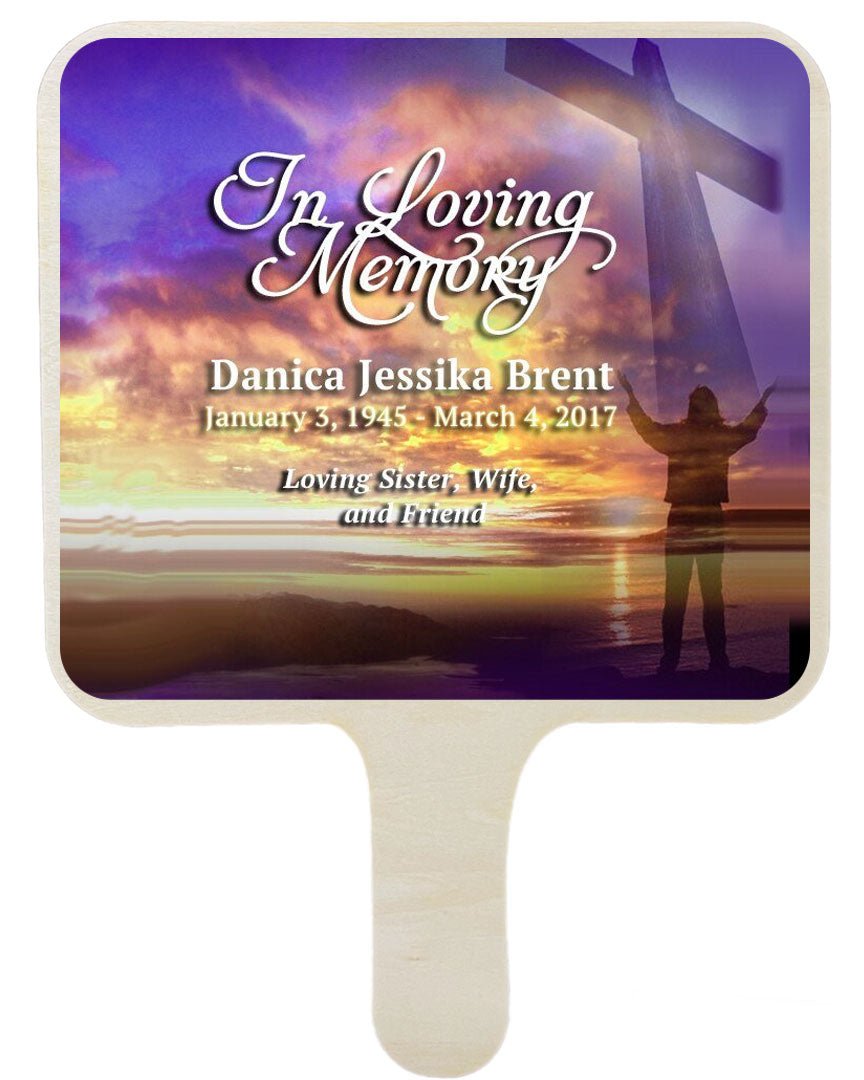 Worship All-In-One Memorial Hand Fan (Pack of 10) - Celebrate Prints