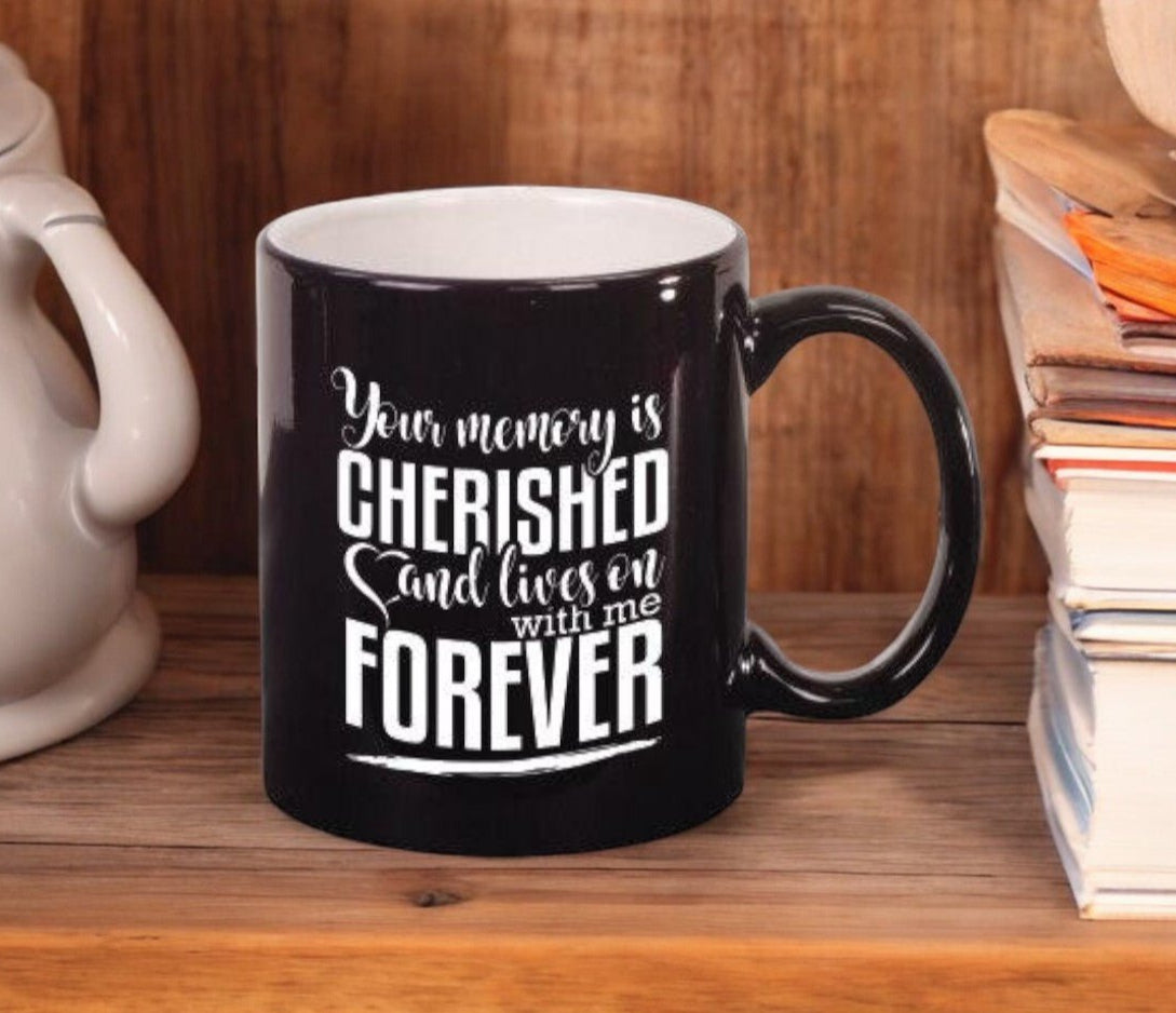 Your Memory is Cherished And Lives Ceramic Mug - Celebrate Prints