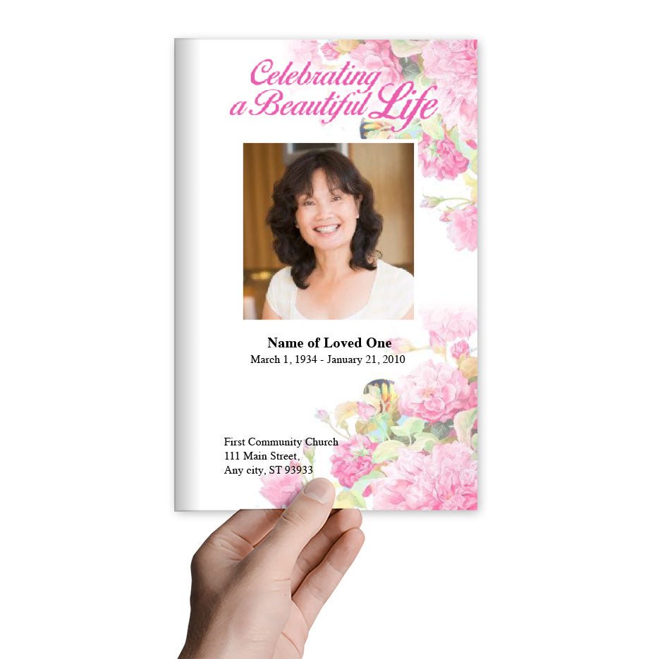 Zahara Watercolor Funeral Program Template - The Funeral Program Site