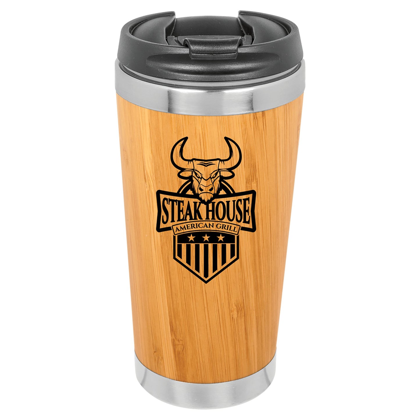 15 oz. Bamboo Stainless Steel Tumbler - Celebrate Prints