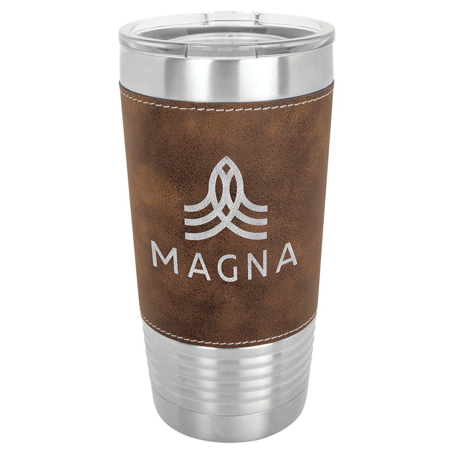 20 oz. Leatherette Insulated Vacuum Tumbler with Clear Lid - Celebrate Prints