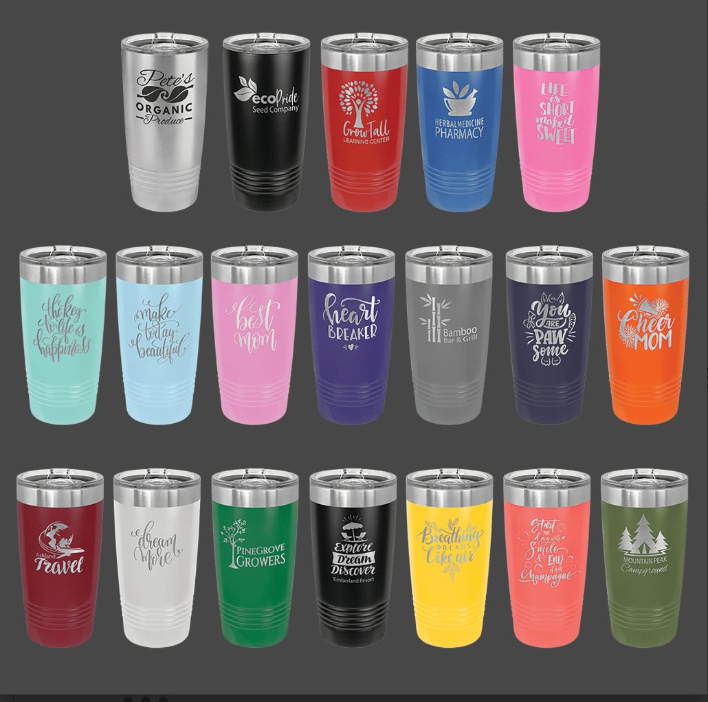 20 oz. Powder Coated Insulated Tumbler with Slider Lid - Celebrate Prints