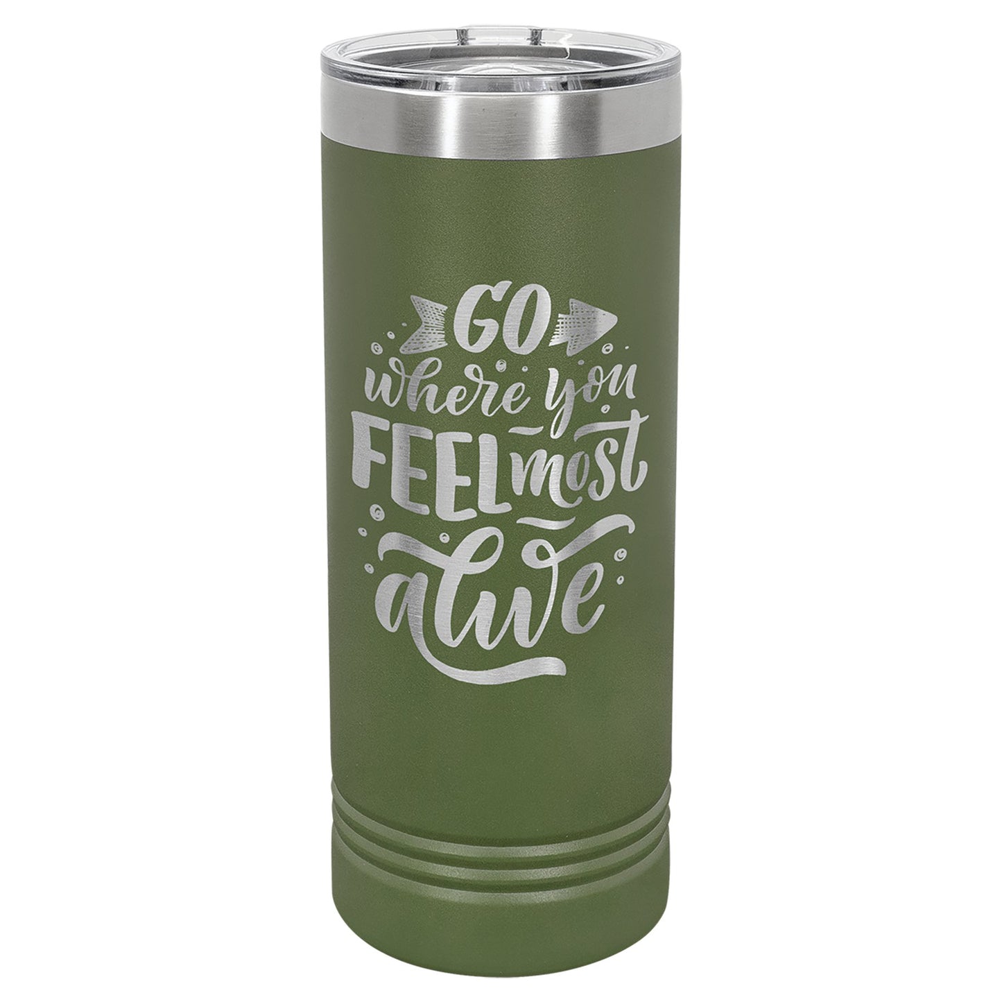 22 oz. Stainless Steel Skinny Tumbler with Slider Lid - Celebrate Prints
