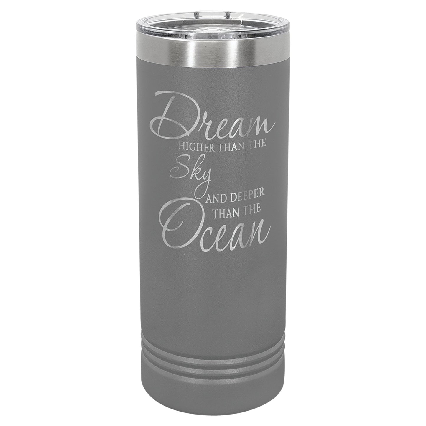 22 oz. Stainless Steel Skinny Tumbler with Slider Lid - Celebrate Prints