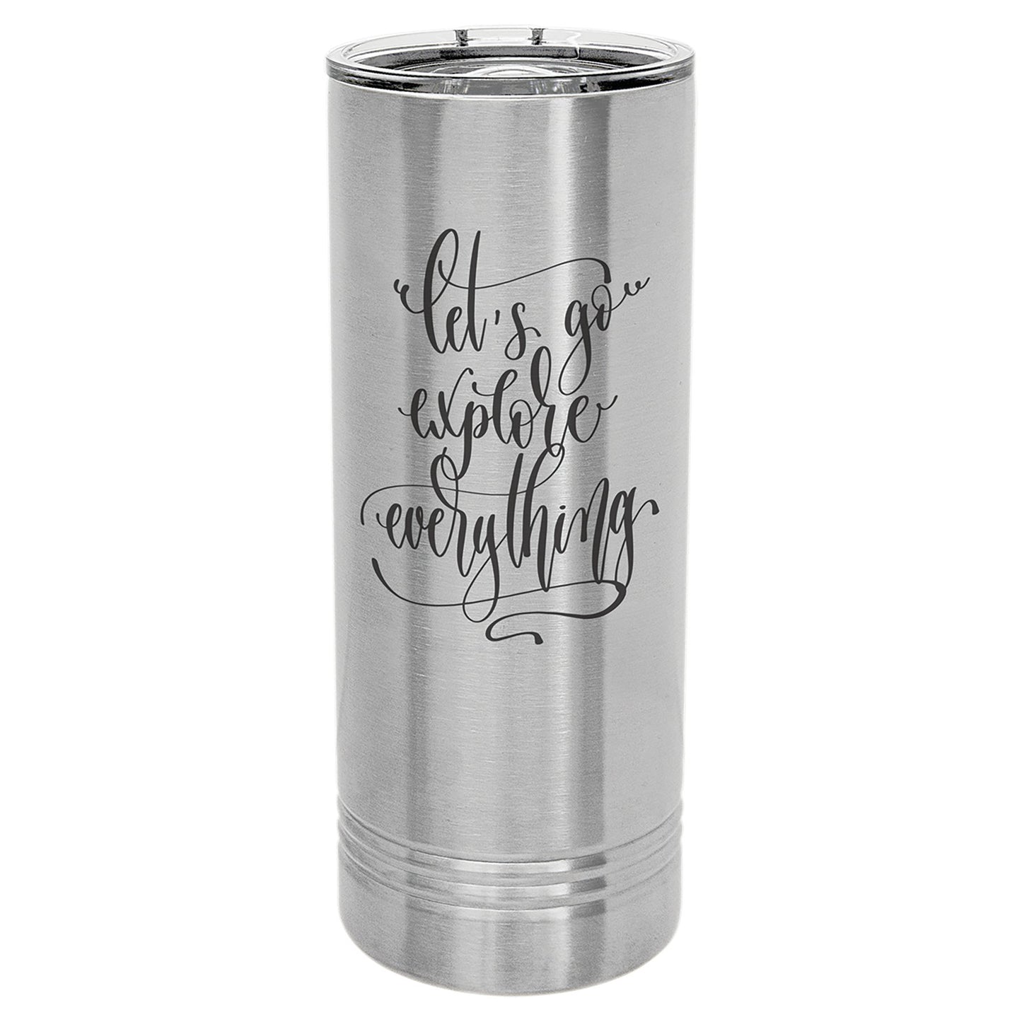 22 oz. Stainless Steel Skinny Tumbler with Slider Lid - Celebrate Prints