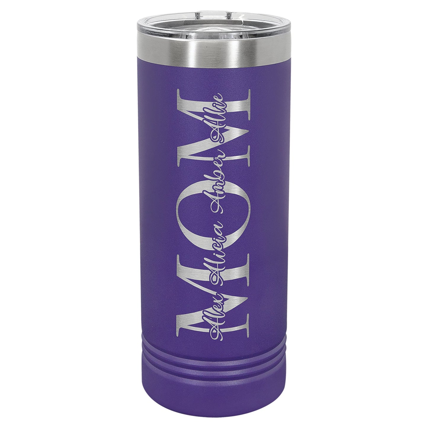 22 oz. Stainless Steel Skinny Tumbler with Slider Lid - Celebrate Prints