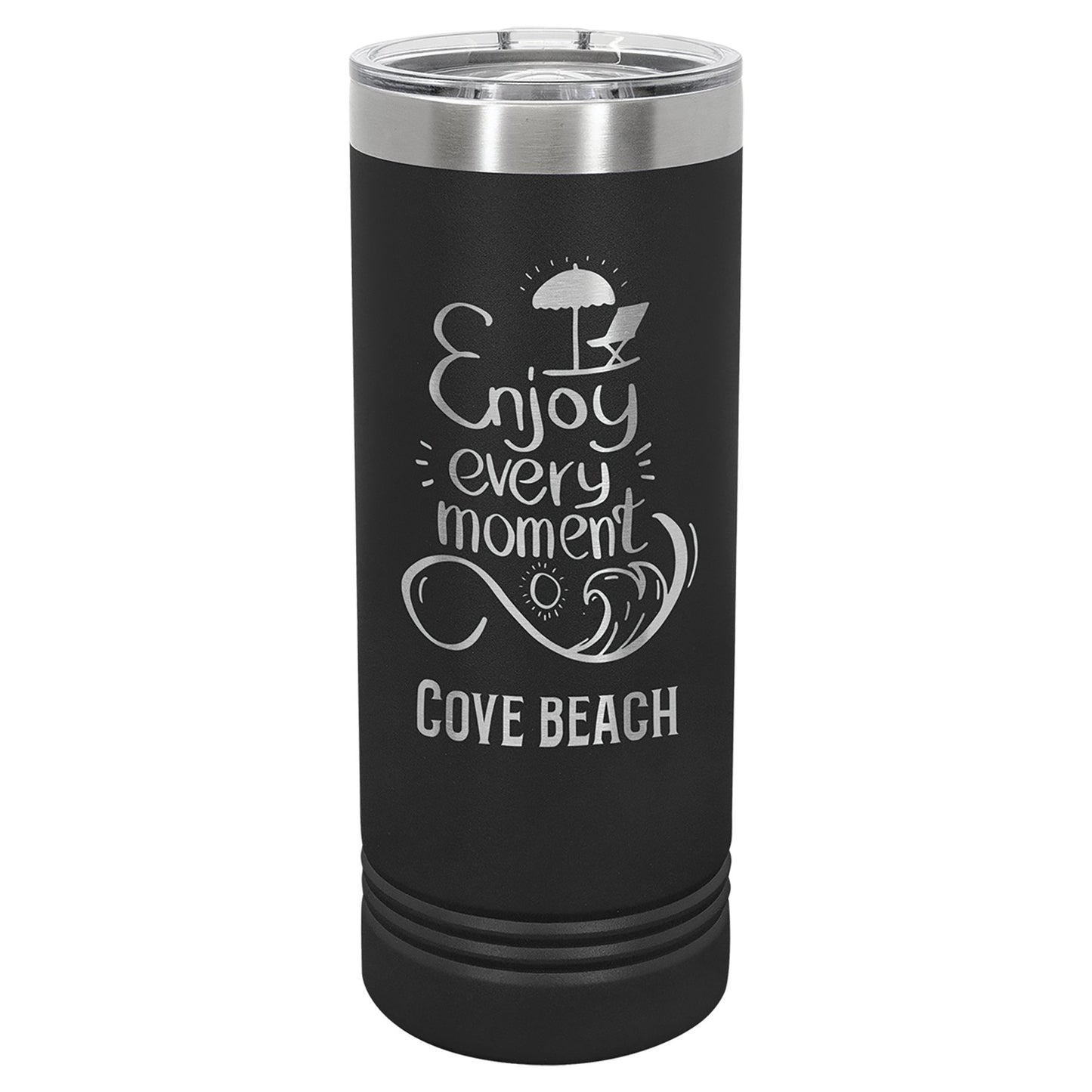 22 oz. Stainless Steel Skinny Tumbler with Slider Lid - Celebrate Prints