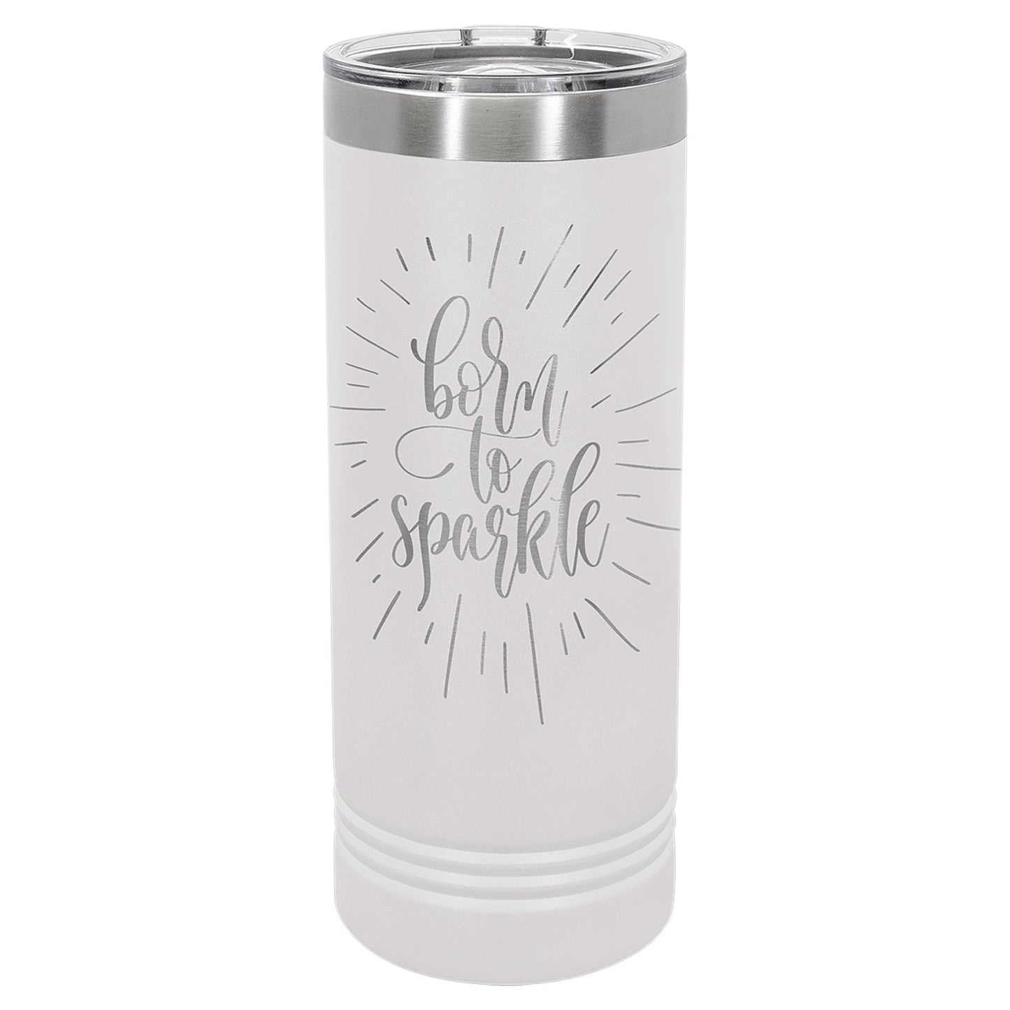 22 oz. Stainless Steel Skinny Tumbler with Slider Lid - Celebrate Prints