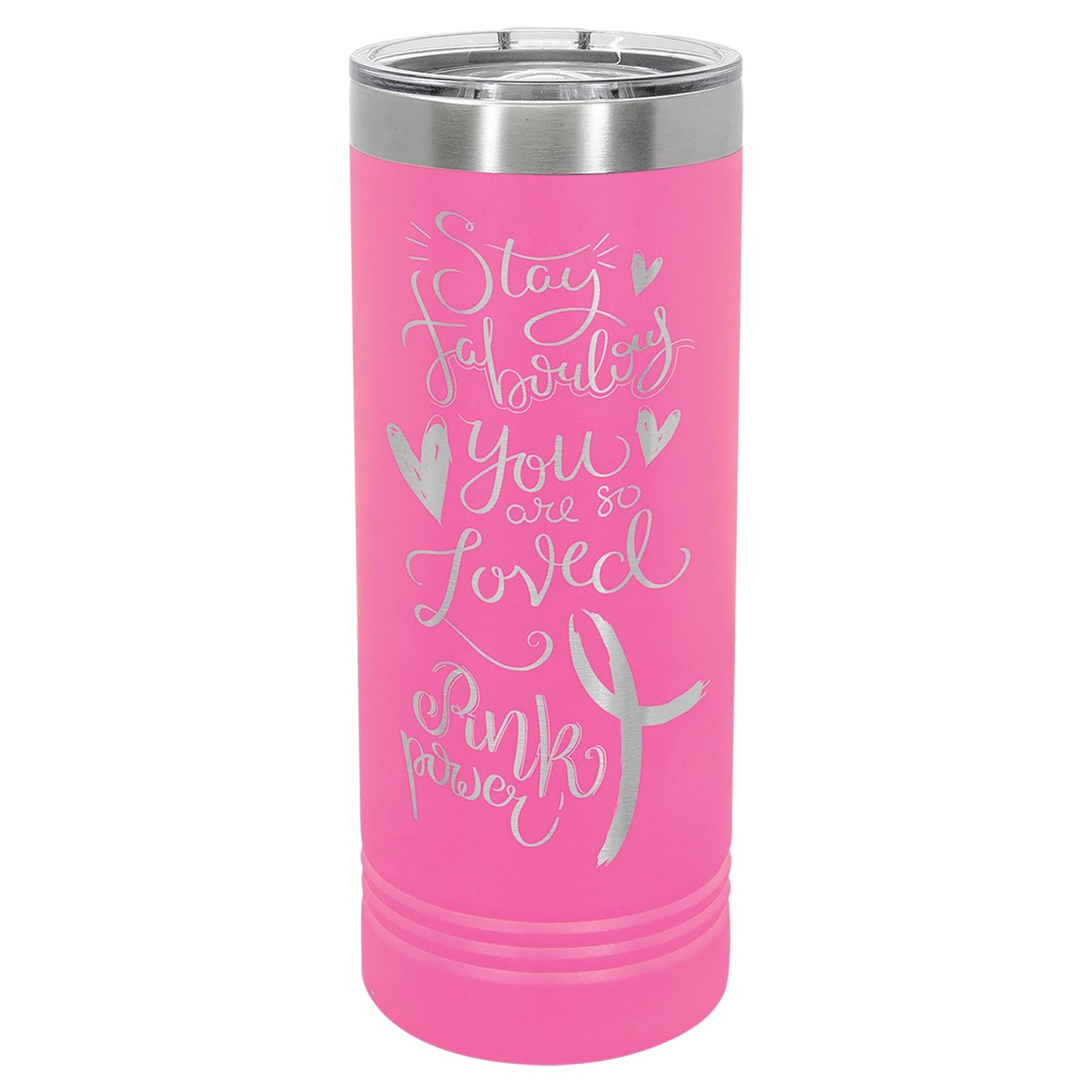 22 oz. Stainless Steel Skinny Tumbler with Slider Lid - Celebrate Prints