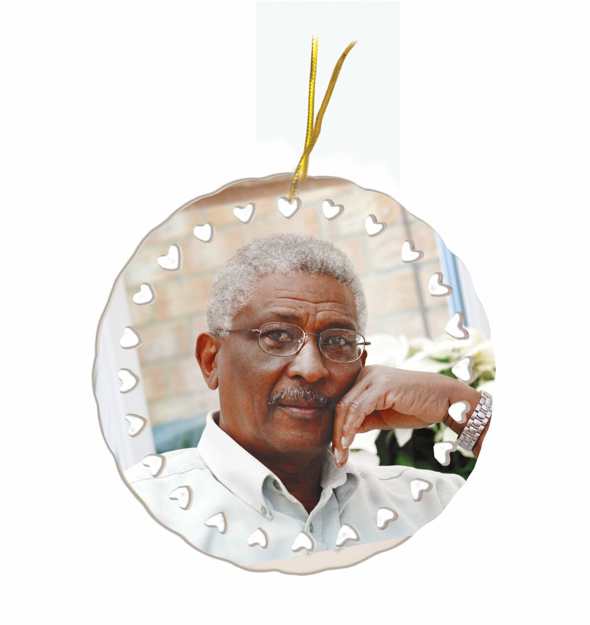 4" Round Doily Ceramic In Loving Memory Christmas Ornament