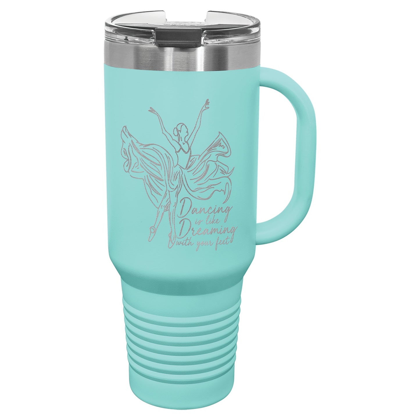 40 oz. Travel Tumbler Mug with Handle, Straw Included - Celebrate Prints