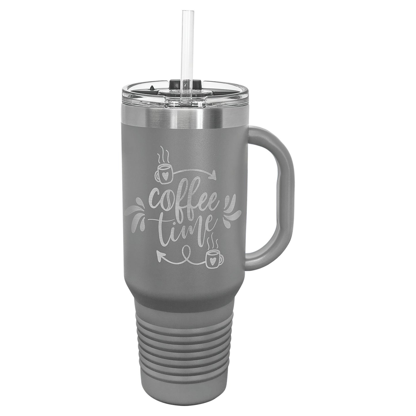40 oz. Travel Tumbler Mug with Handle, Straw Included - Celebrate Prints
