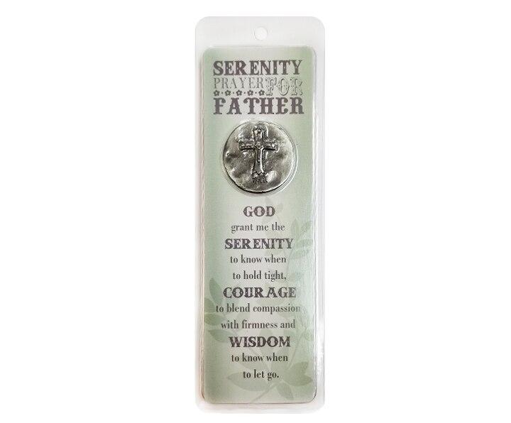 A Father's Serenity Prayer Token and Memorial Bookmarks front