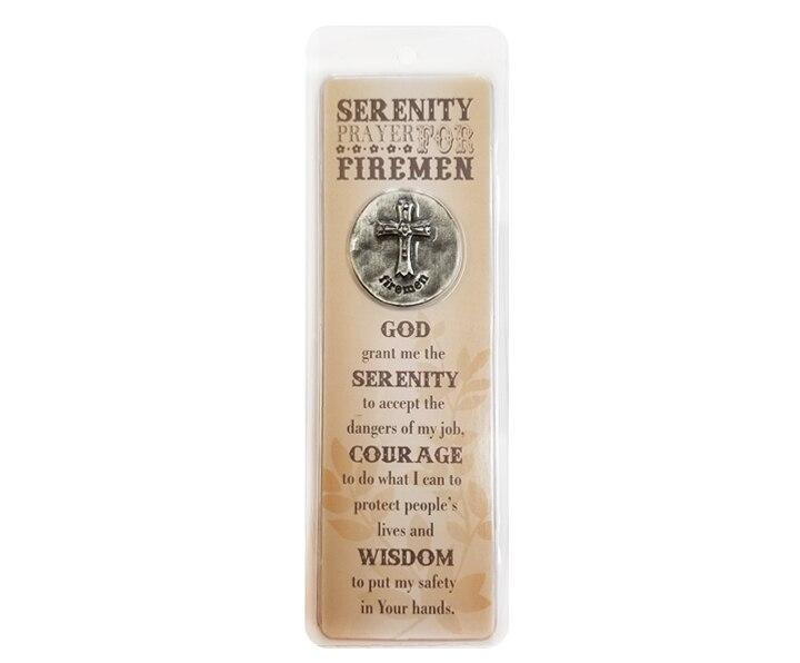 A Fireman's Serenity Prayer Token and Memorial Bookmarks front