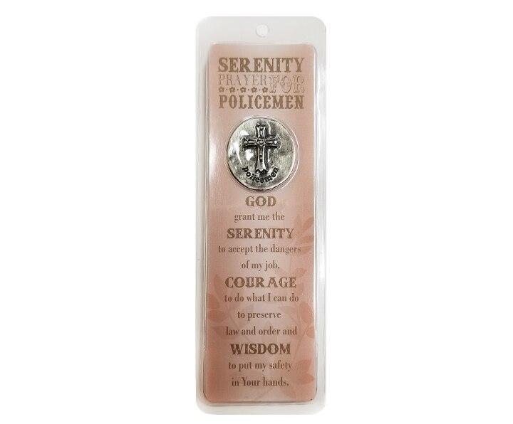 A Policeman's Serenity Prayer Token and Memorial Bookmarks front