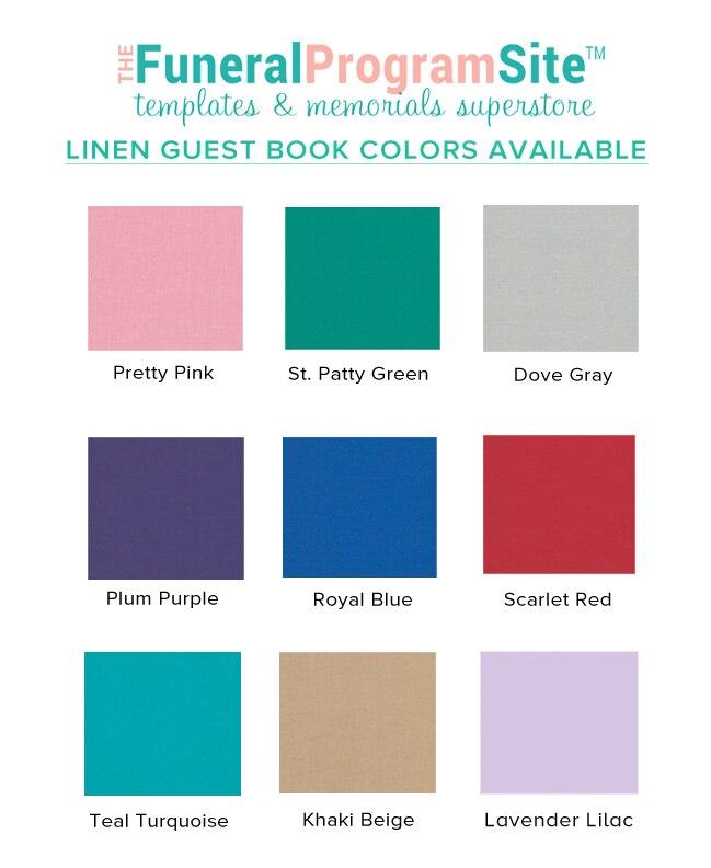 Absent From Body Landscape Linen Funeral Guest Book colors
