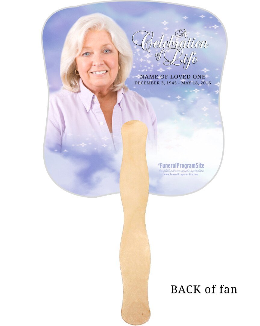 Adoration Cardstock Memorial Church Fans With Wooden Handle back photo