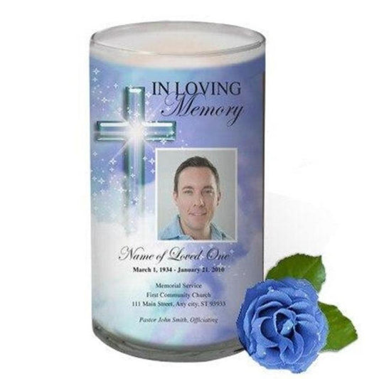Adoration Personalized Glass Memorial Candle - Celebrate Prints