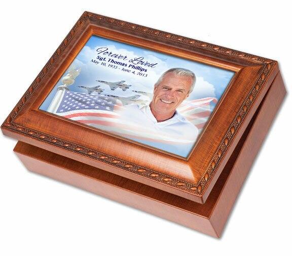 Air Force Wooden Music Memorial Keepsake Box