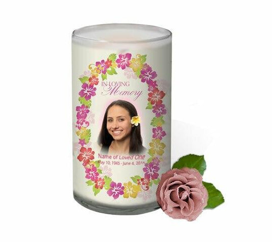 Aloha Memorial Glass Candle 3x6