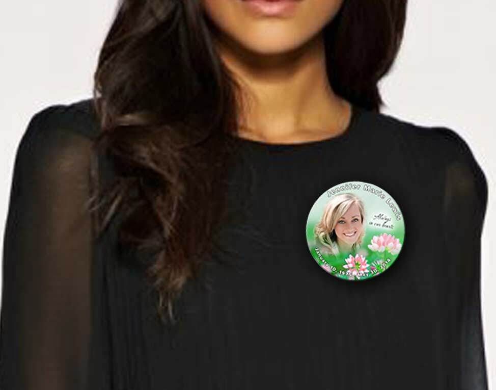 Ambrosia Memorial Button Pins wearing