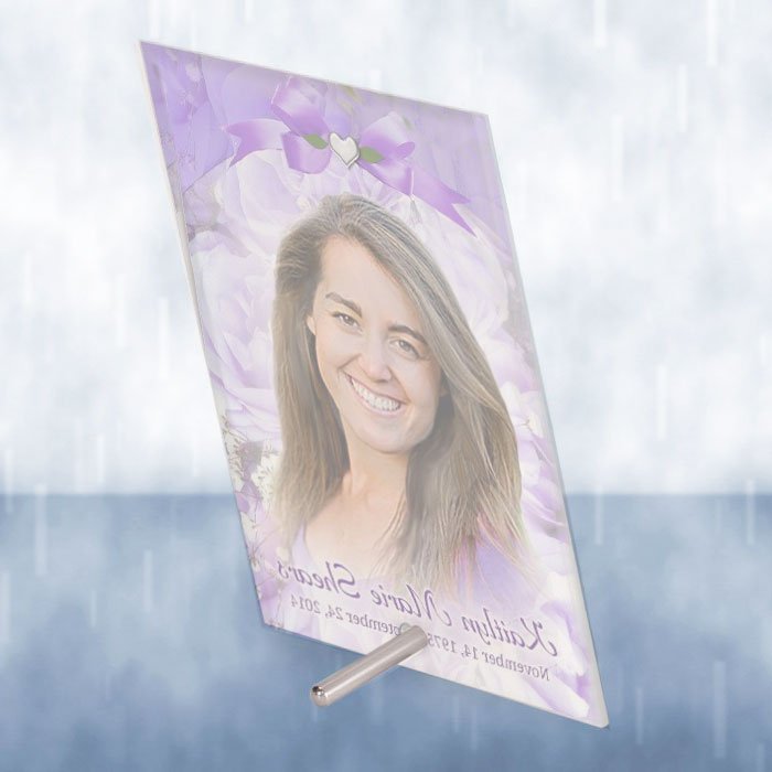 Amethyst Beveled Glass Memorial Plaque - Celebrate Prints