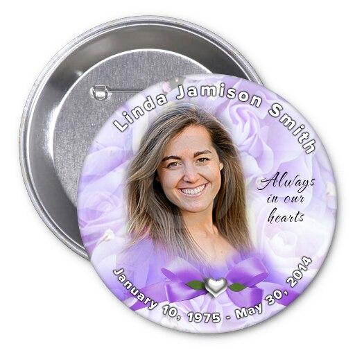 Amethyst Memorial Button Pins