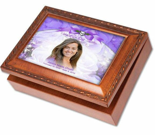 Amethyst Wooden Music Memorial Keepsake Box