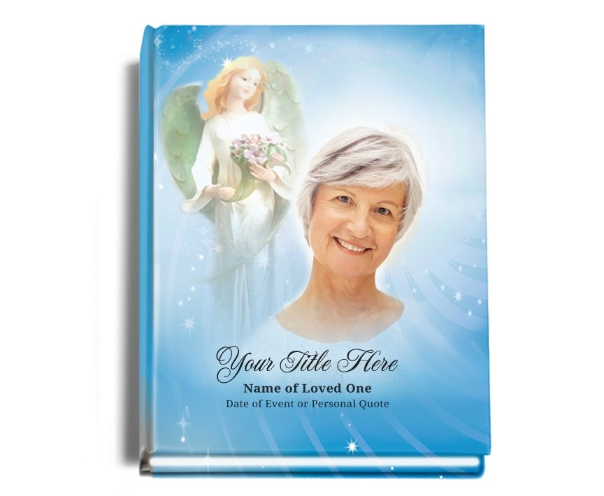 Angelic Perfect Bind Memorial Funeral Guest Book - Celebrate Prints