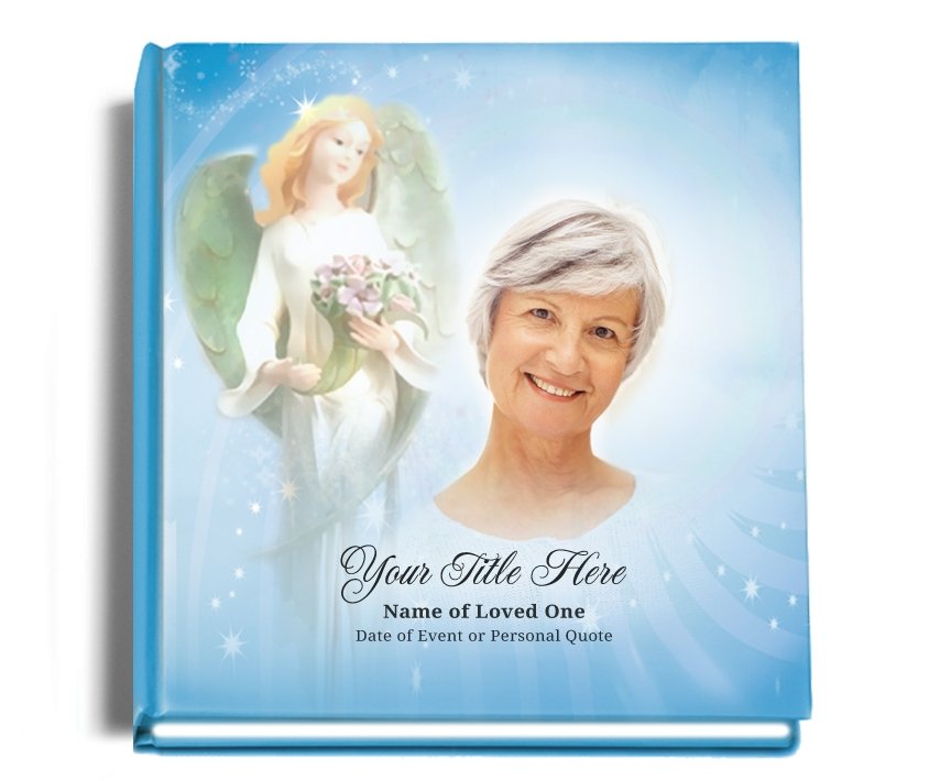 Angelic Perfect Bind Memorial Funeral Guest Book - Celebrate Prints