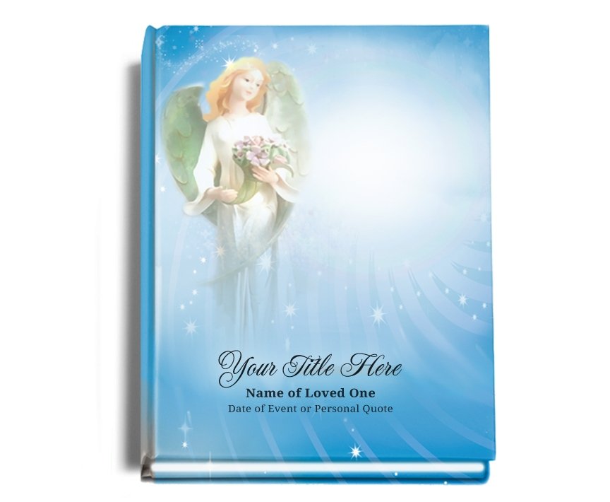 Angelic Perfect Bind Memorial Funeral Guest Book - Celebrate Prints