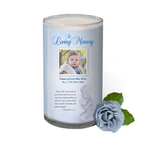 Angelo Personalized Glass Memorial Candle - Celebrate Prints