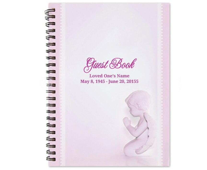 Angelo Spiral Wire Bind Memorial Funeral Guest Book - Celebrate Prints