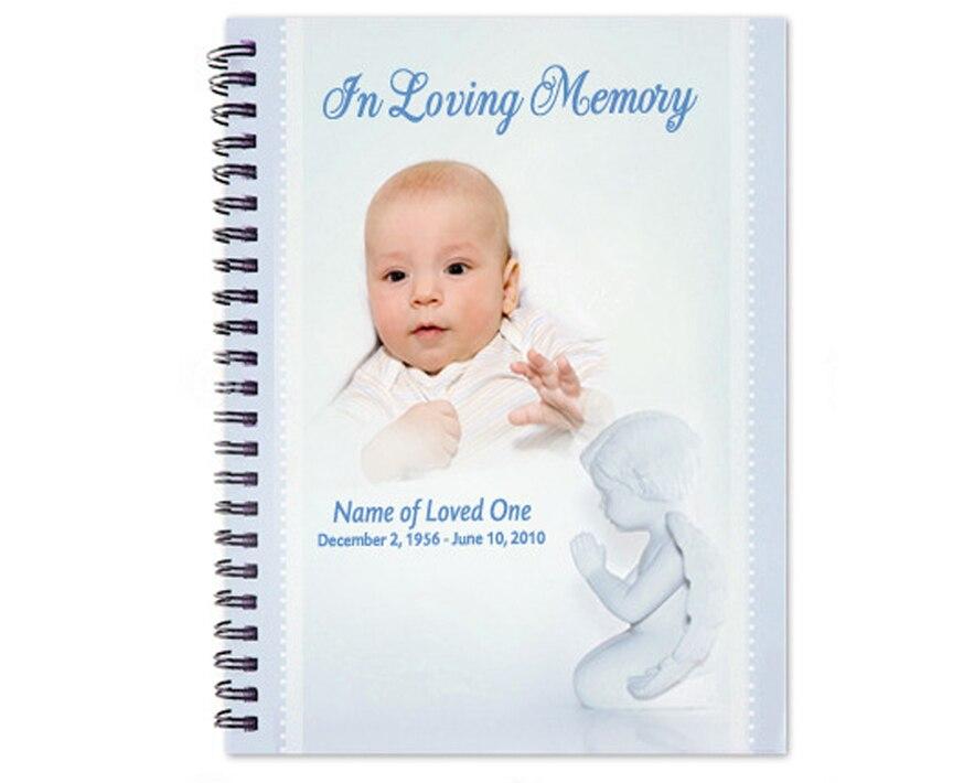 Angelo Spiral Wire Bind Memorial Funeral Guest Book - Celebrate Prints