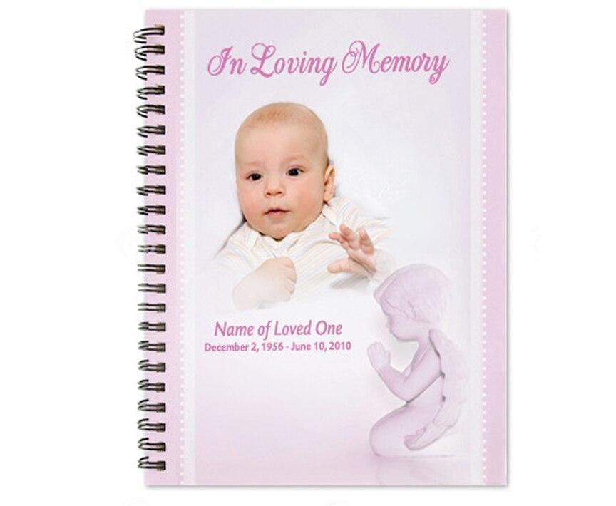 Angelo Spiral Wire Bind Memorial Funeral Guest Book - Celebrate Prints