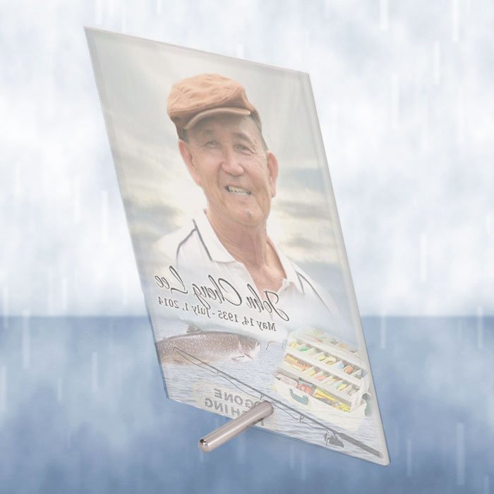 Angler Beveled Glass Memorial Plaque - Celebrate Prints