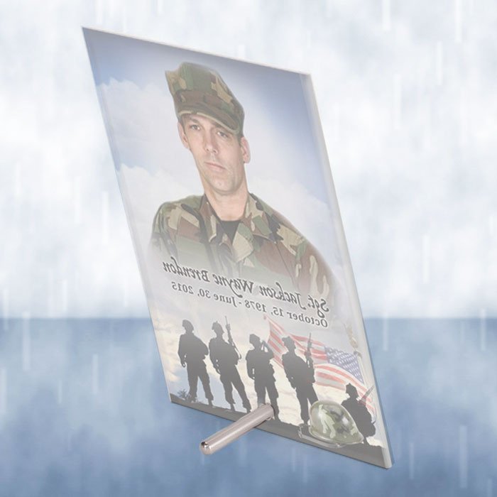 Army Beveled Glass Memorial Plaque - Celebrate Prints