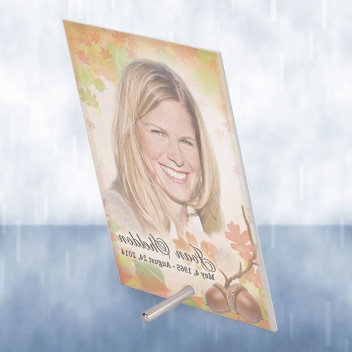 Autumn Beveled Glass Memorial Plaque - Celebrate Prints