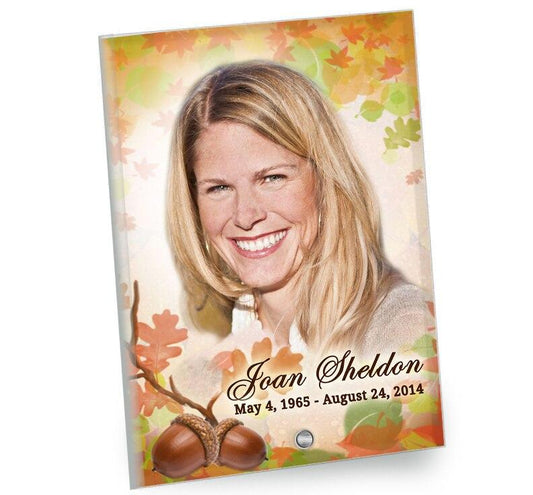 Autumn Beveled Glass Memorial Plaque - Celebrate Prints
