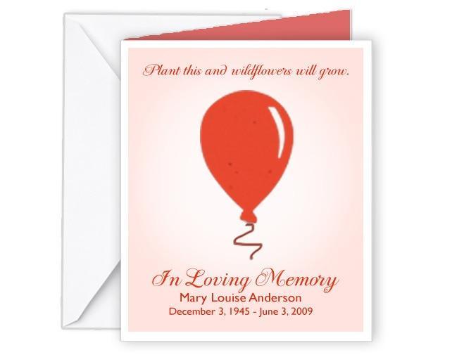 Balloon Plantable Memorial Card (Pack of 25) - Celebrate Prints