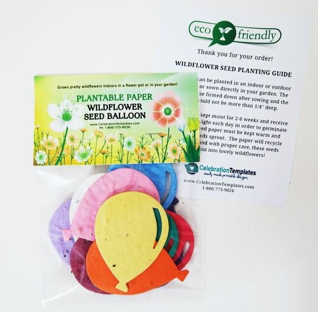 Balloon Plantable Seed Paper Shapes (Set of 12 Colors) - Celebrate Prints