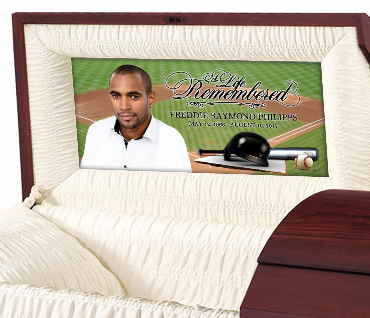 Baseball Casket Head Panel Insert - Celebrate Prints