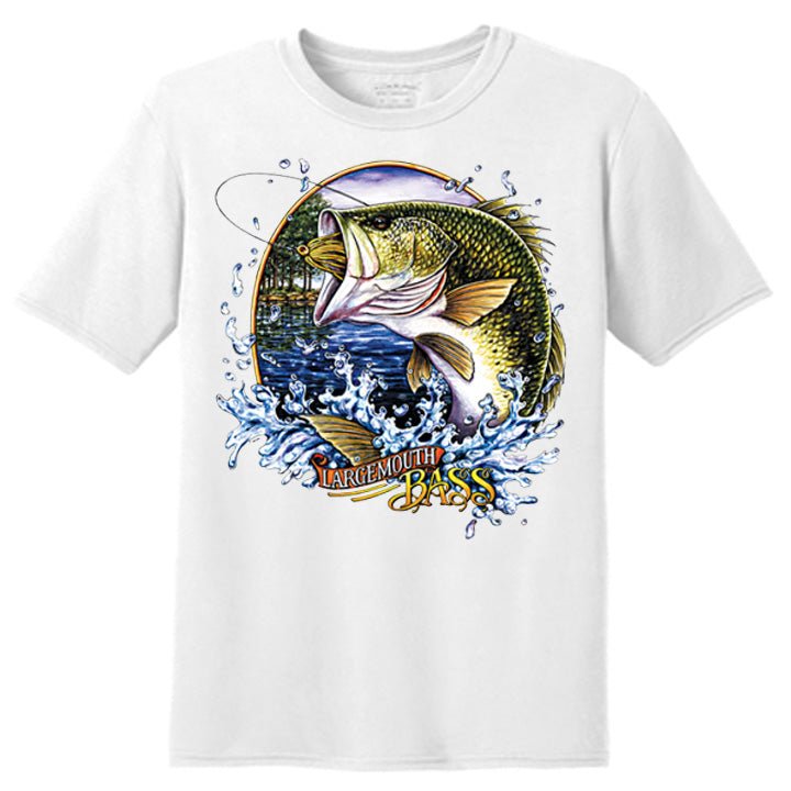 Bass fish fishing illustration t-shirt - TenStickers