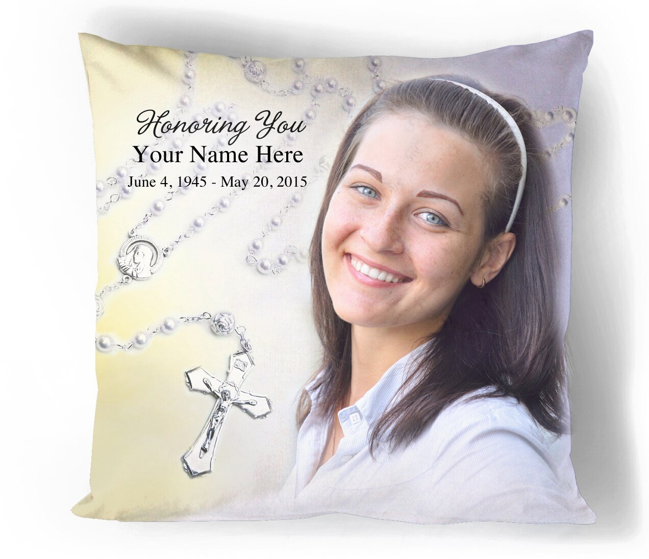 Personalized Beads In Loving Memory Memorial Pillows