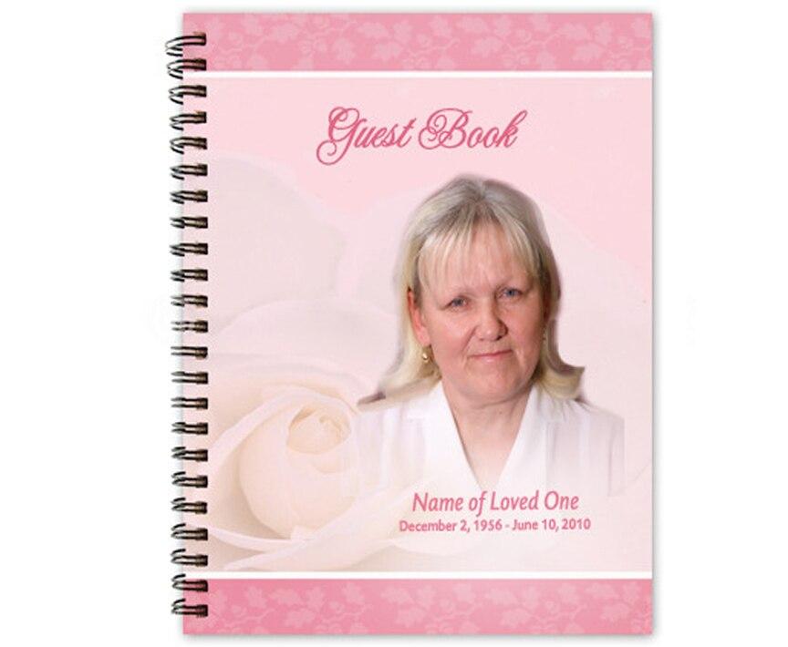 Bella Spiral Wire Bind Memorial Guest Book with photo