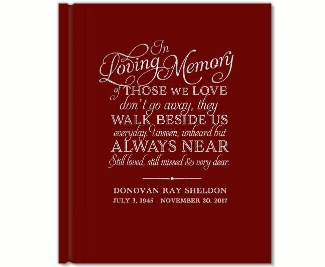 Beside Us Foil Look Portrait Funeral Guest Book - Celebrate Prints