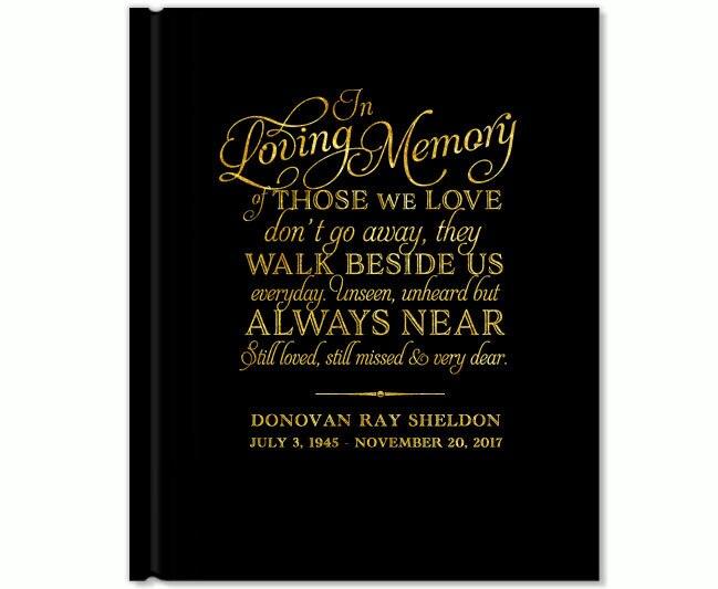 Beside Us Foil Look Portrait Funeral Guest Book - Celebrate Prints