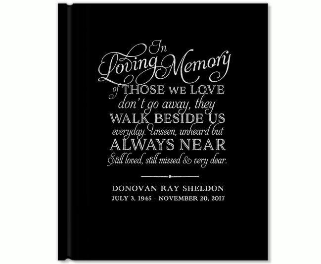 Beside Us Foil Look Portrait Funeral Guest Book - Celebrate Prints