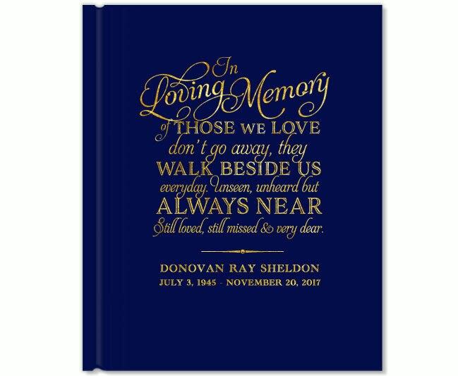 Beside Us Foil Look Portrait Funeral Guest Book - Celebrate Prints