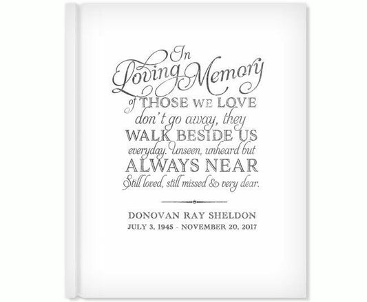 Beside Us Foil Look Portrait Funeral Guest Book - Celebrate Prints